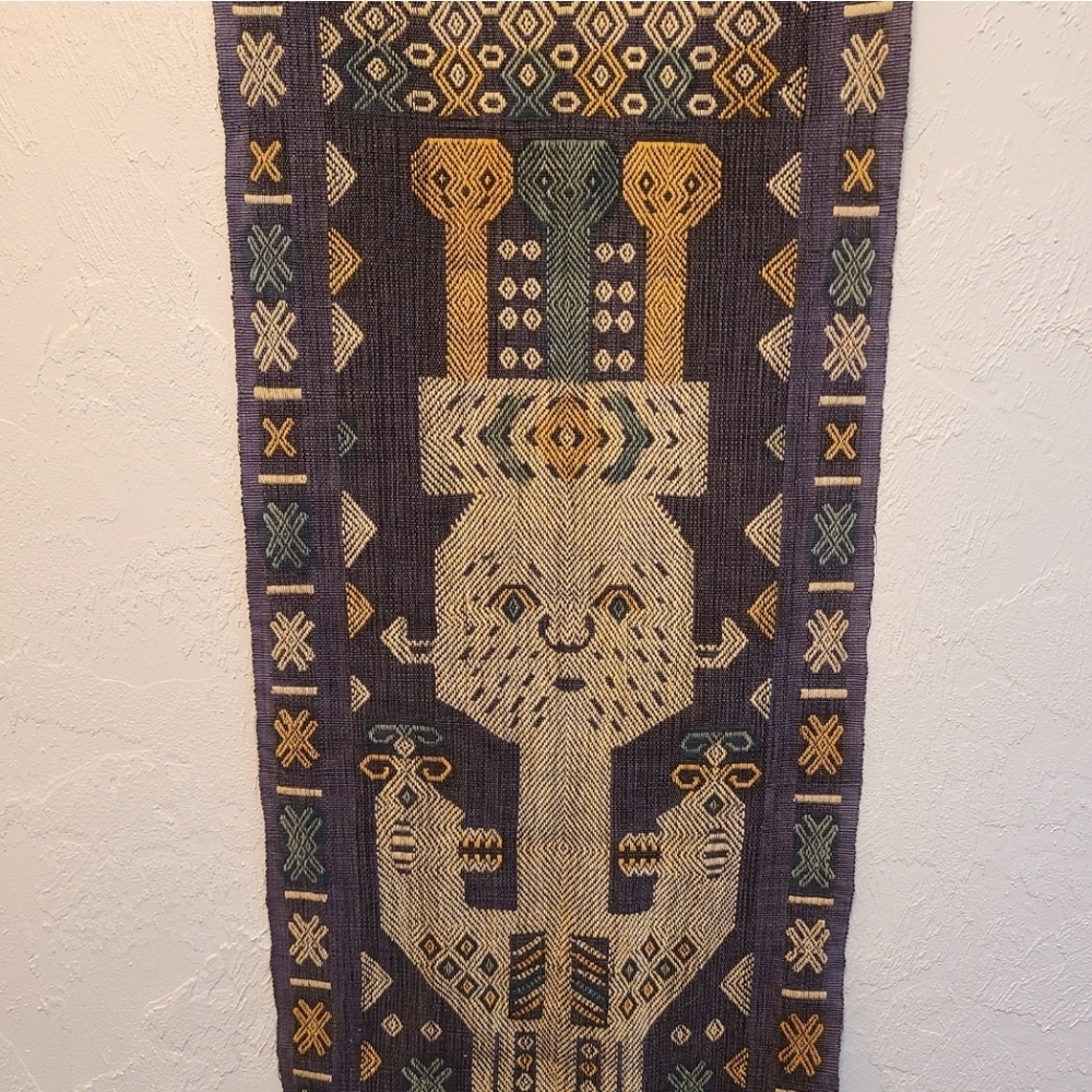 Vintage Woven Folk Tapestry